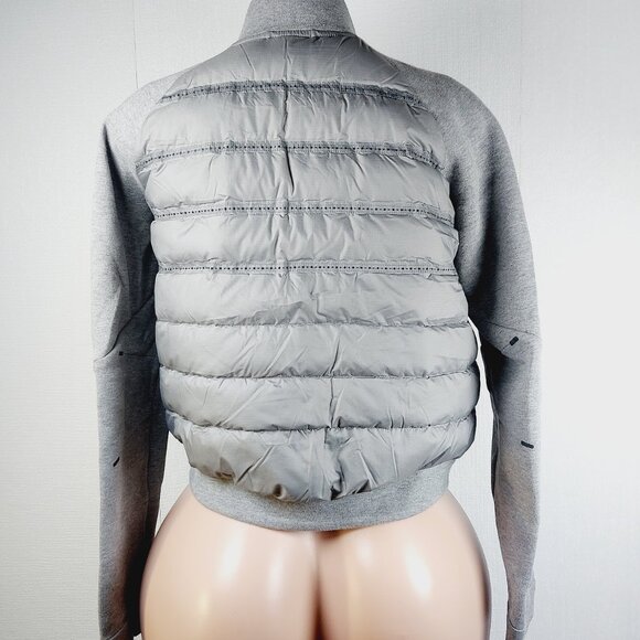 Nike Women's Grey Black Tech Fleece Aeroloft Moto Puffer Jacket Size S - Picture 5 of 16